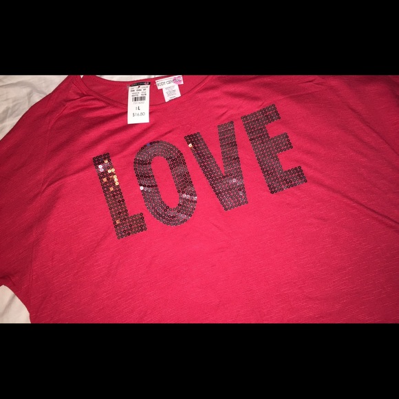 Red "LOVE" crop top