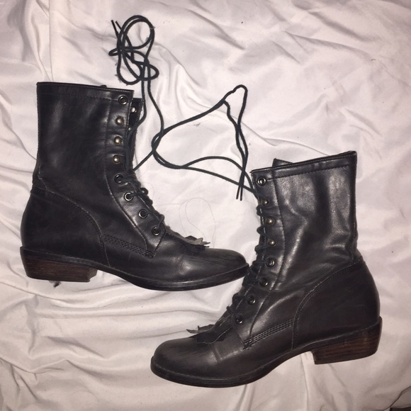 Urban Outfitters Lace Up Black Boots