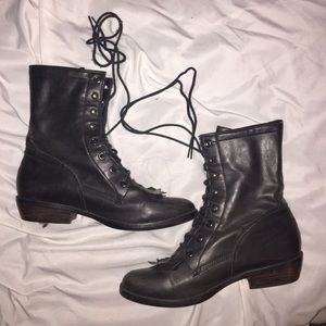 Urban Outfitters Lace Up Black Boots