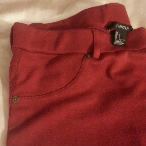 FOREVER 21 Red Pants - Picture 2 of 3