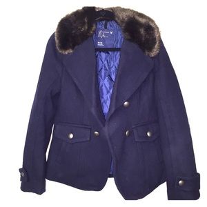 American Eagle Outfitters Faux Fur Collar Coat