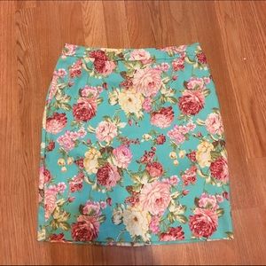 Floral pencil skirt