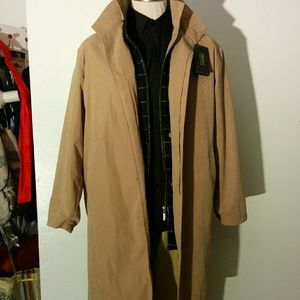 Giorgio Armani tan trench coat Sz Large NWT