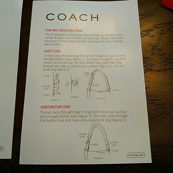 Coach Convertible Strap Directions for Red Bag - Picture 1 of 2