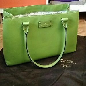 Kate Spade green tote, standout color!