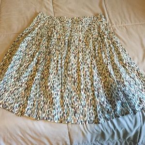 Banana Republic silk watercolor pleated skirt