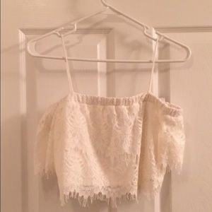 Lace Off-the-Shoulder Crop Top