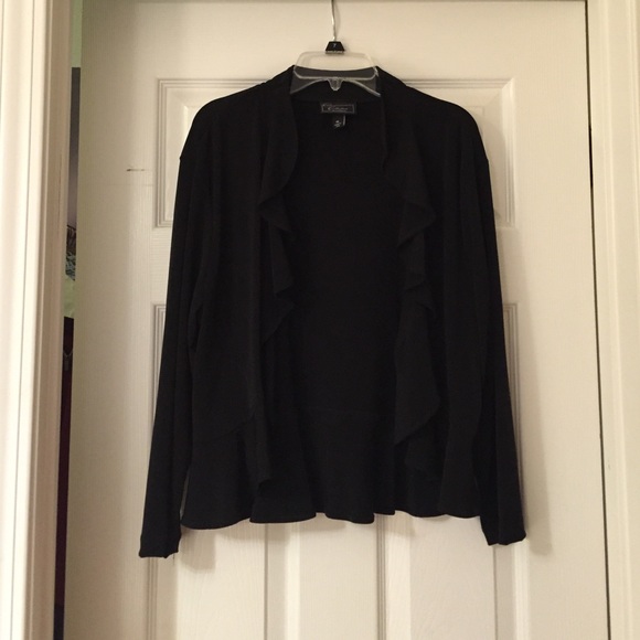 Black Shrug with Ruffle Trim. Size XL.