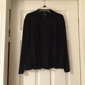 Black Shrug with Ruffle Trim. Size XL.