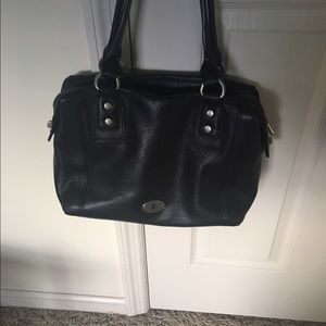 Black Fossil Satchel Bag
