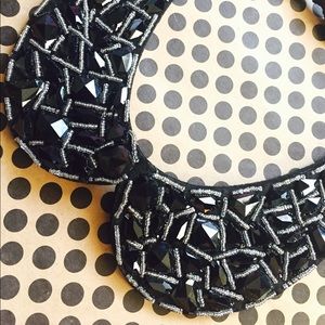 black beaded peter pan collar necklace