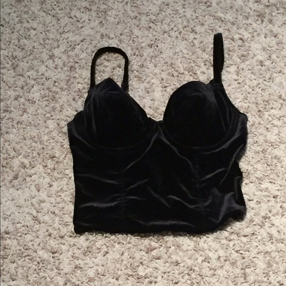 Black suede bustier top