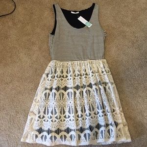 Beautiful lace and stripe dress
