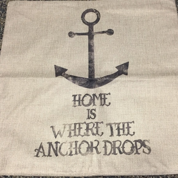 🚫SOLD🚫 Simple Anchor With Quote Cushion Cover