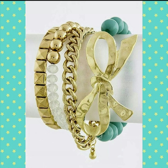 Mint Green Bow Bracelet Set 🎀