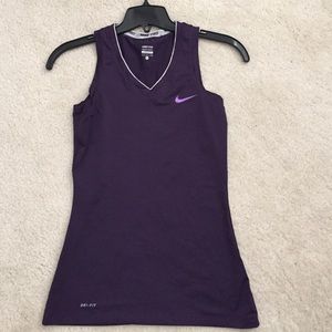 Purple Nike pro Dri-fit tank.