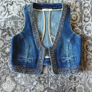 Denim Cropped Vest