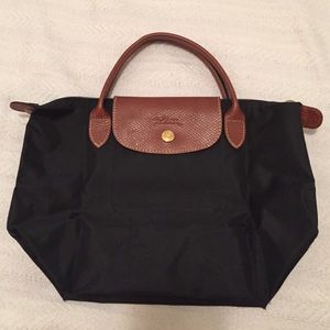 Longchamp 'mini le pliage' black handbag