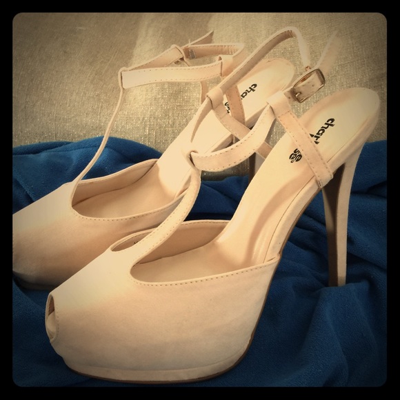 Cream neutral high heel sandals