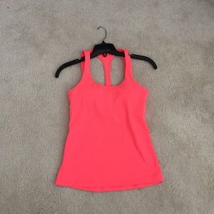 Neon pink under Armour tank