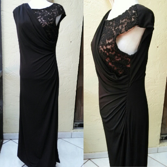 SALE Long black and lace dress