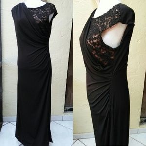 SALE Long black and lace dress