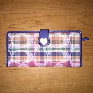Plaid Coach Wallet