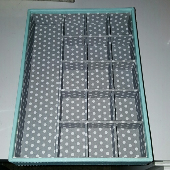 Tiffany blue and polka dot vanity organizer