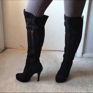 OTK Platform High Heel Faux Suede Boots