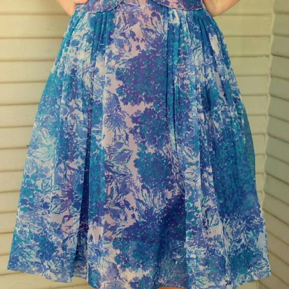 ❌SOLD!❌Vintage 50s CHIFFON/RHINESTONE Party Dress - Picture 4 of 4