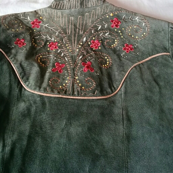 Vintage Jackets & Blazers - Scully embroidered suede vintage jacket
