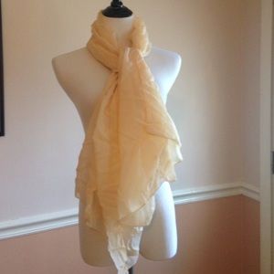 Light yellow silky scarf