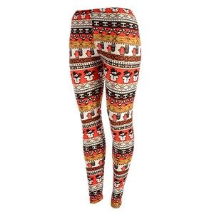 Peach skin red and black Christmas theme legging