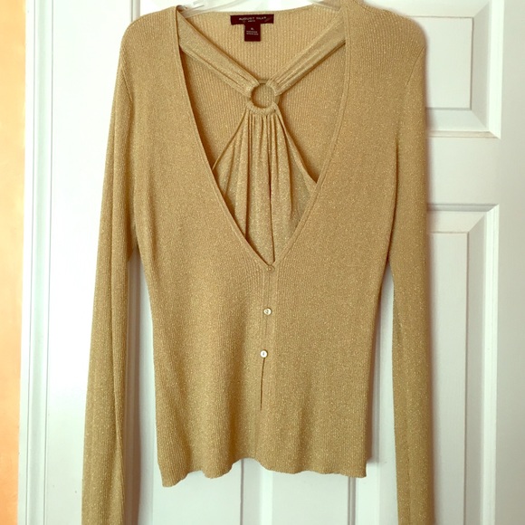 Sexy August Silk gold sparkle light sweater