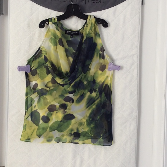 A green and brown jones New York tank top.