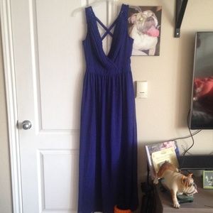 Blue floor length dress