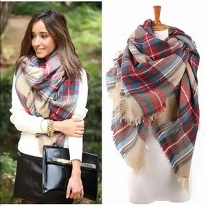 Blanket oversize tartan scarf/wrap/shawl plaid