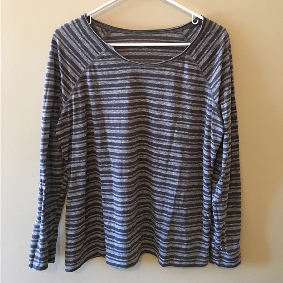 LOFT Lounge Grey Stripped Tee