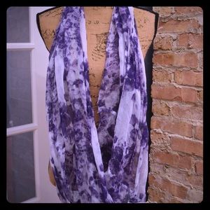 Purple floral infinity scarf