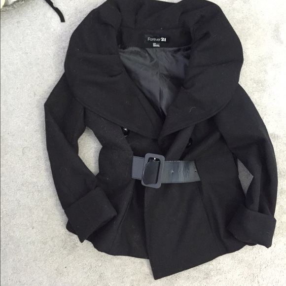 NEW forever 21 career jacket with belt Small