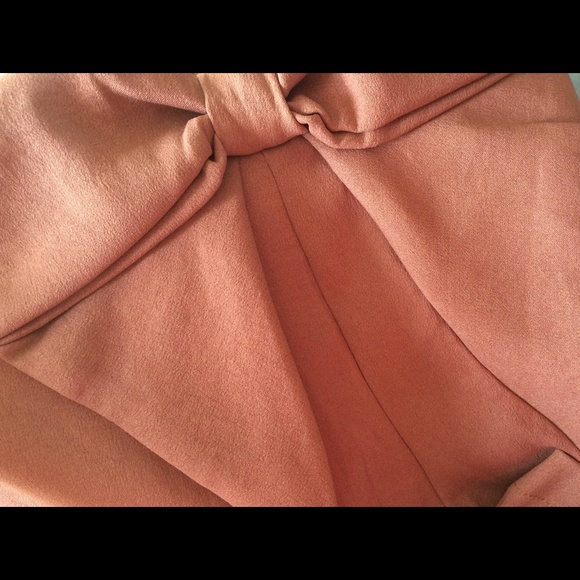 Audrey high waisted tan bow detail shorts