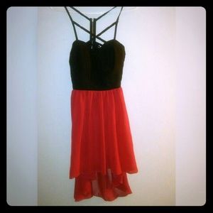 Beautiful black and red high low dress