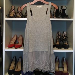 UMGEE BOHO Babydoll Ribbed Ribbed Tank Lace