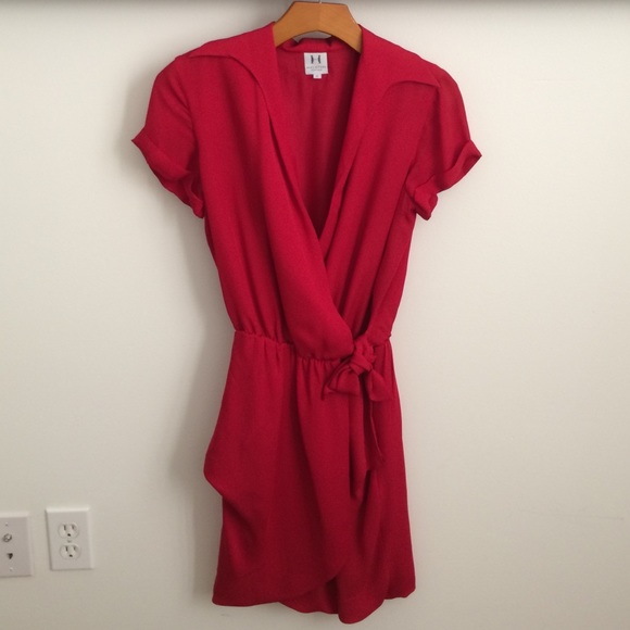 Halston Heritage red silk Shirtdress, size 2