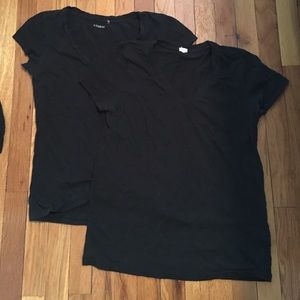 Two black vneck tees