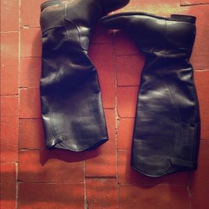 Black leather boots