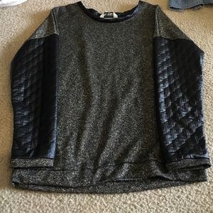 Black glitter thin Cotton sweater