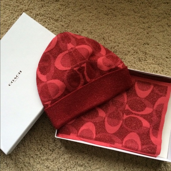 Gift boxed coach hat and scarf