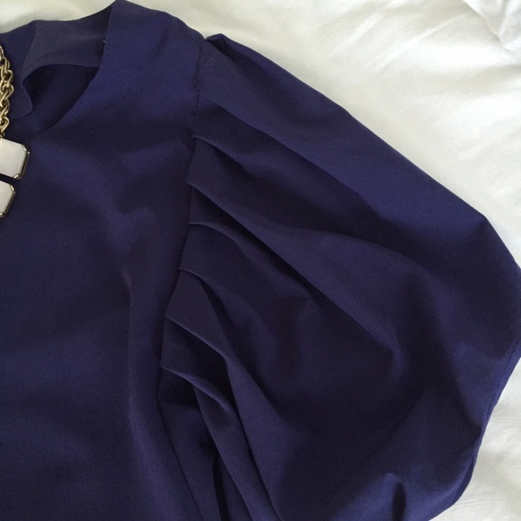 Purple blouse with pleating - Picture 2 of 3