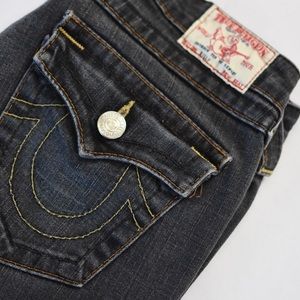 True Religion grey straight leg jeans